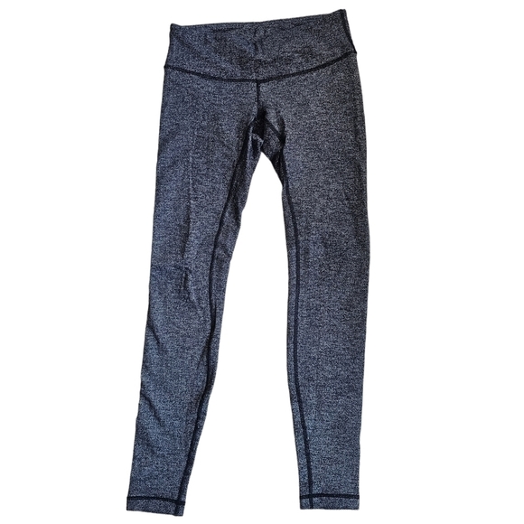 Lululemon Athletica Wunder Under Herringbone Black Gray Leggings Size 4 - Picture 8 of 11
